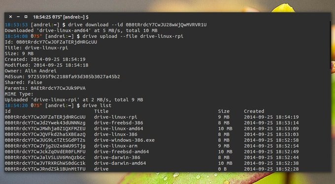 Gdrive: cliente CLI de Google Drive para Linux