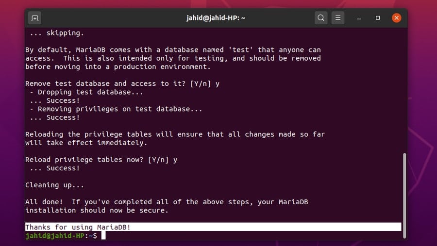 MariaDB agradece Owncloud Ubuntu