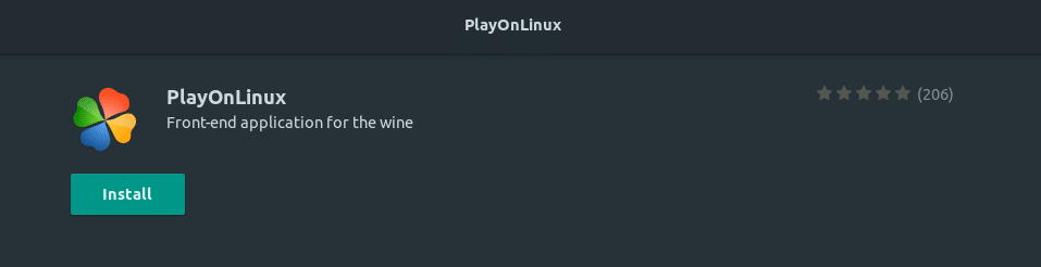 PlayOnLinux en el centro de software