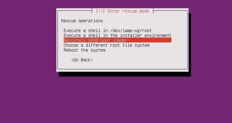 Reinstale Ubuntu Grub