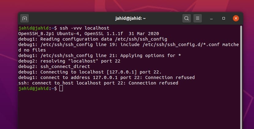 Servicio SSH en Linux v localhost