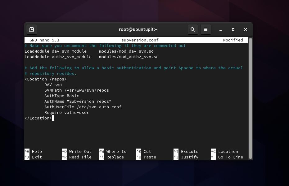 configurar el servidor Apache SVN en Linux