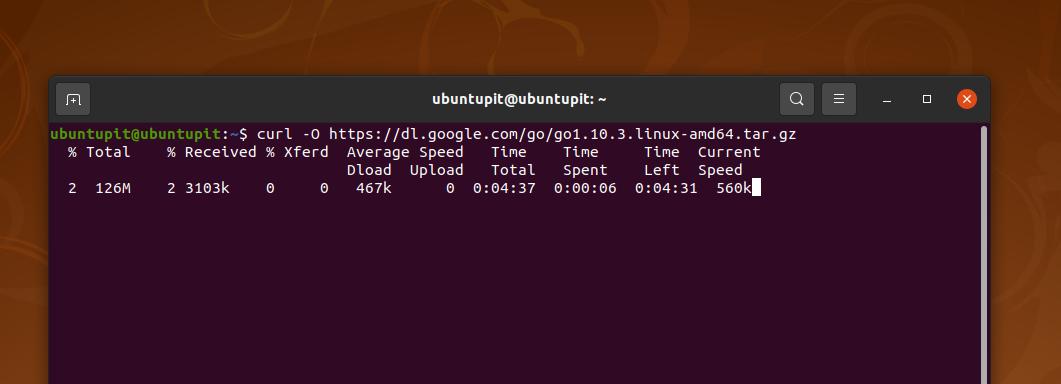 descargar Golang en Linux a través de cURL