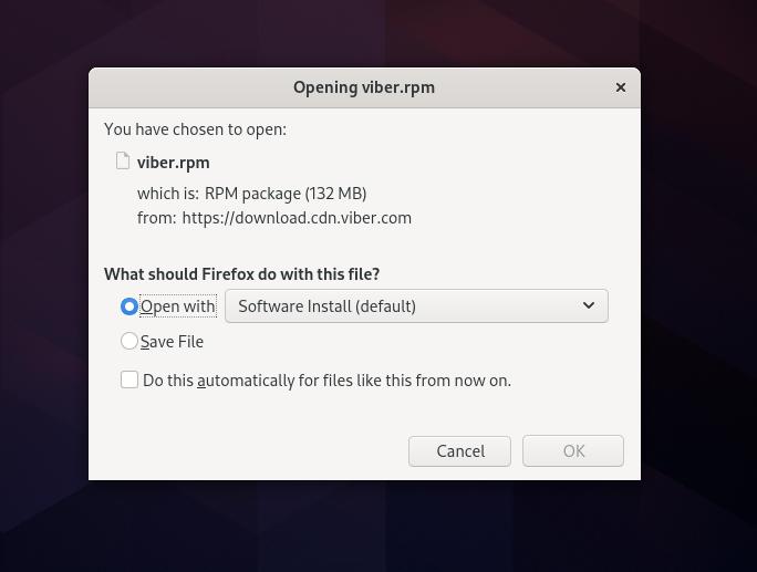 descargar Viber en Fedora Linux