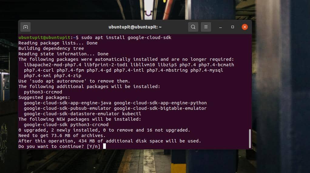 instalar Google sdk en Ubuntu