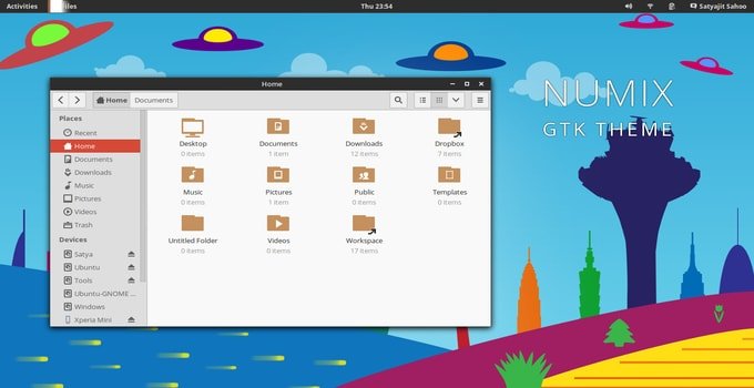 Tema Numix GTK para Ubuntu Gnome