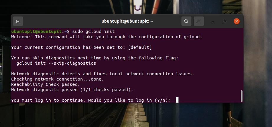 sudo gcloud init