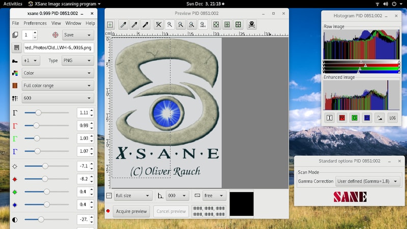 xsane: herramientas de escaneo para Linux