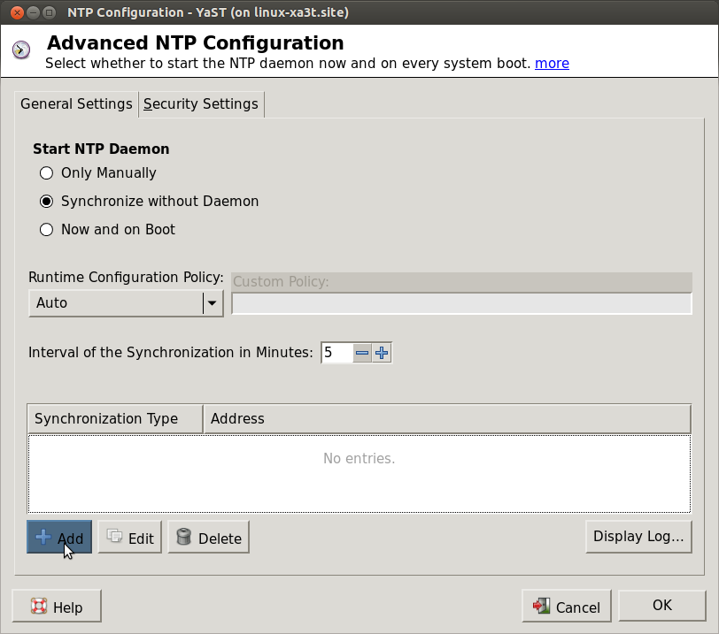 NTP-Configuración-YaST