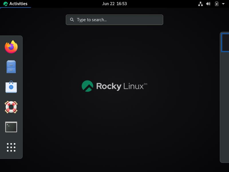 Rock-Linux-GUI-Panel de control