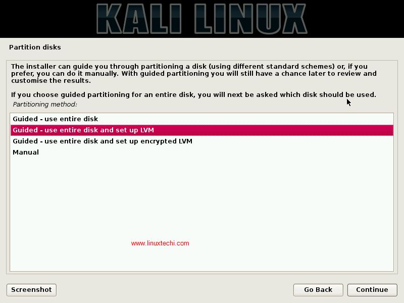 Instalación de particiones en LVM-KaliLinux