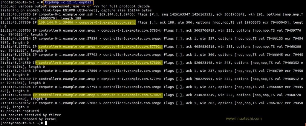 N-Number-Packsets-tcpdump-interfaz