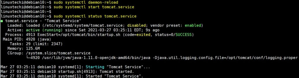 Tomcat-ServiceStatus-Debian10