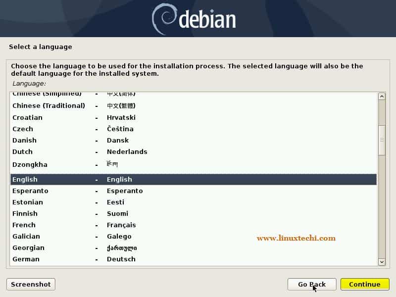 Elegir-Idioma-Debian10-Instalación