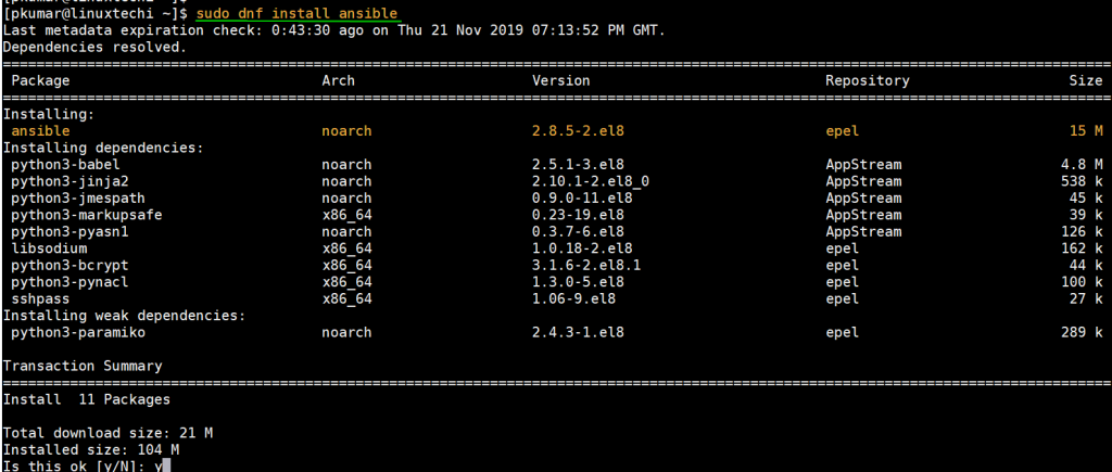 dnf-instalar-ansible-centos8