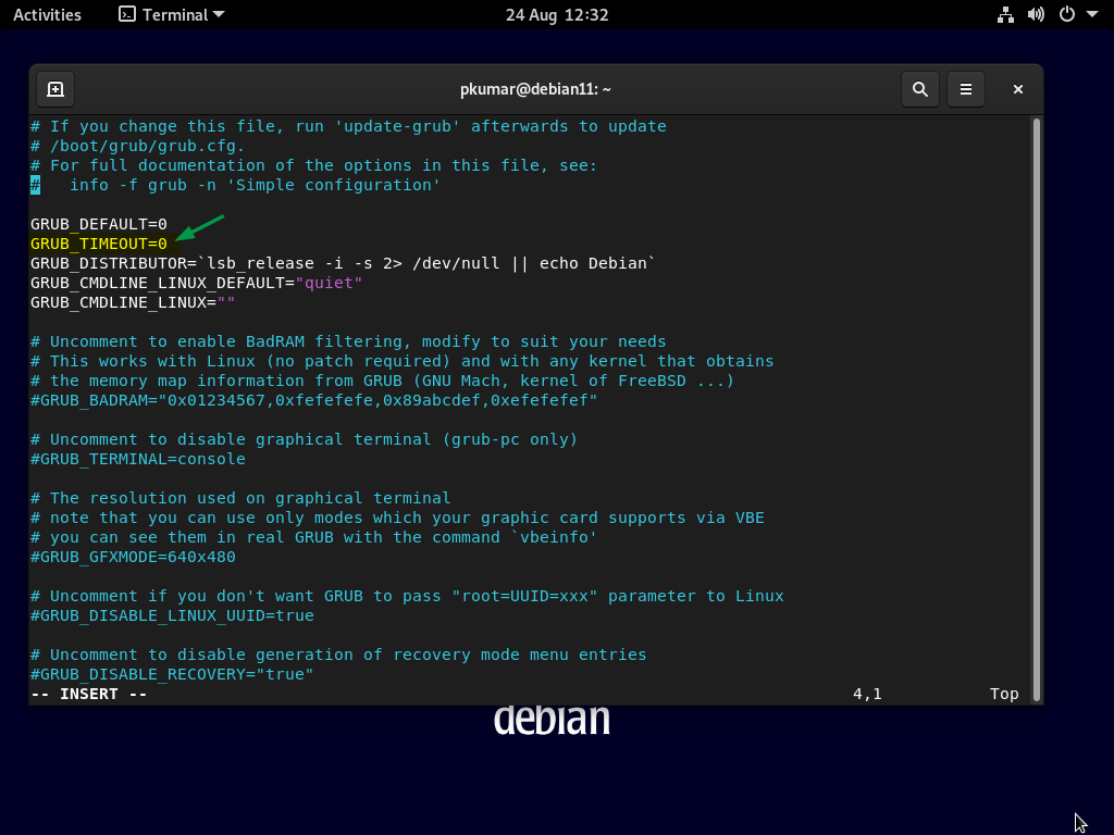 Grub-tiempo de espera-Debian11