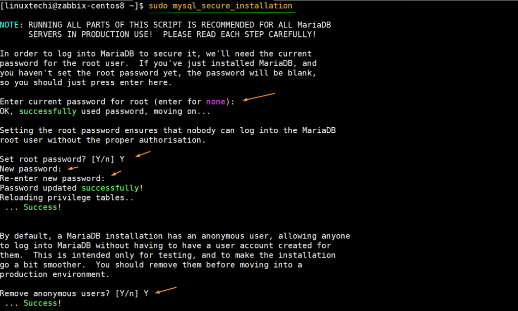 mysql-secure-installation-zabbix-centos8