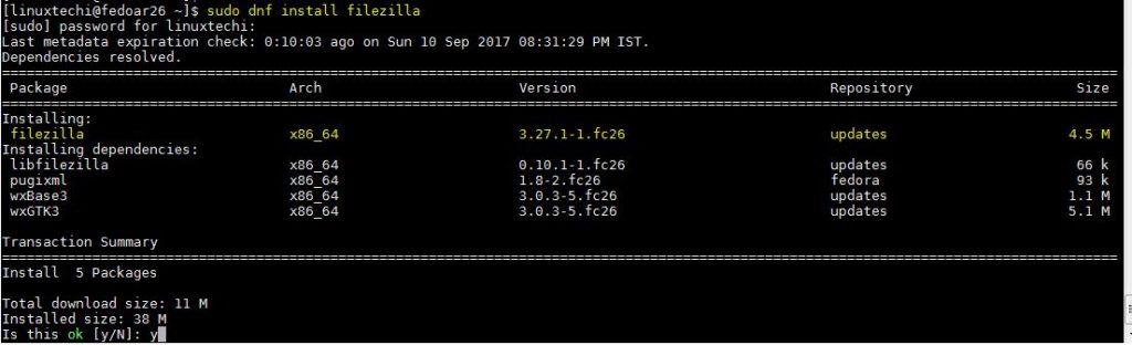 Instalar-FileZilla-Fedora26