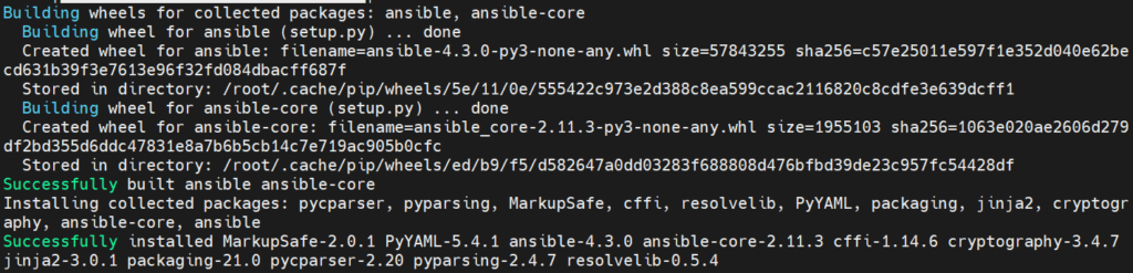 Instalación exitosa de Ansible en Rocky Linux8