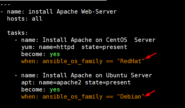 Ansible-condicionales-instalar-apache-servidor