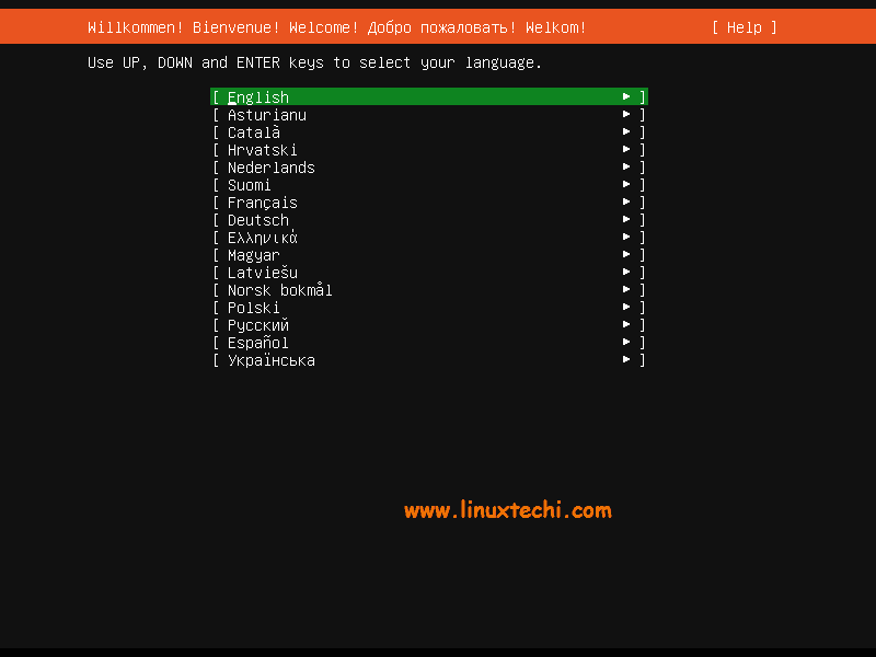 Idioma-Selección-Ubuntu-20-04-Servidor-Instalación